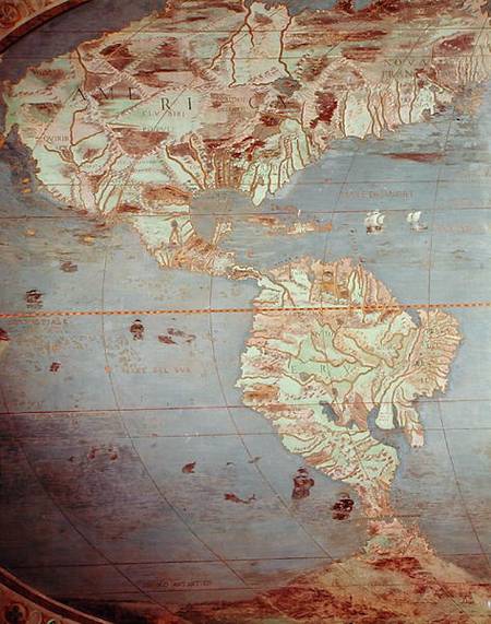 Map of North and South America, from the 'Sala Del Mappamondo' (Hall of the World Maps' a Antonio Giovanni de Varese