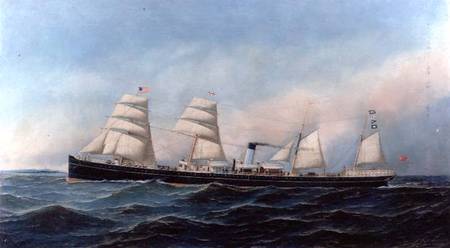The Steam and Sail Ship `Lydian Monarch' a Antonio Jacobsen