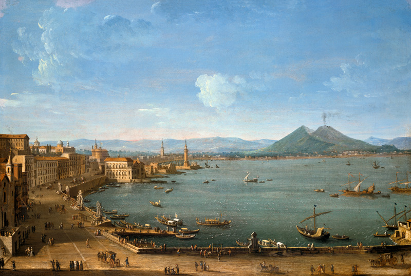 View of Naples from the Bay with Mt. Vesuvius a Antonio Joli