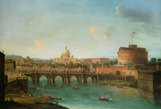 Veduta di Roma,del Tevere e Castel San Angelo a Antonio Joli