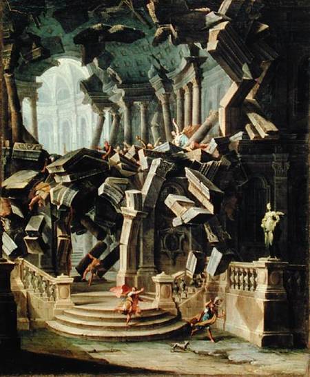 Samson Destroying the Temple of Dagan, god of the Philistines a Antonio Joli