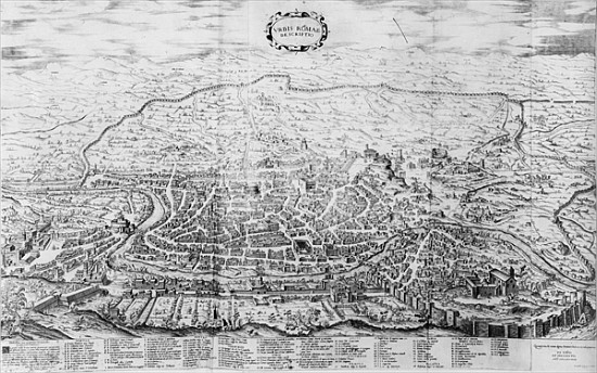 Map of Rome, from the ''Speculum Romanae Magnificentiae'' published in 1562 a Antonio Lafreri