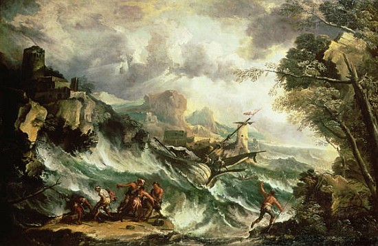 Seascape with Shipwreck, c.1700-07 (also see 123093) a Antonio Marini