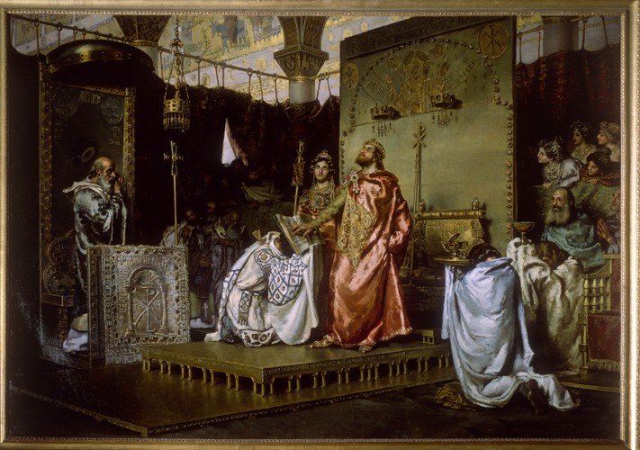 Conversion of Reccared to Catholicism at the Council III of Toledo, 589 a Antonio Munoz Degrain
