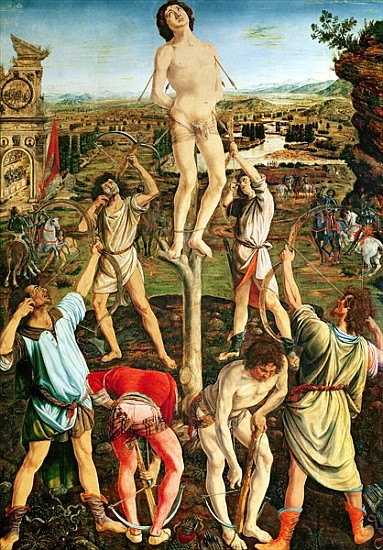 Martyrdom of St. Sebastian, 1475 (oil on poplar) a Antonio Pollaiolo