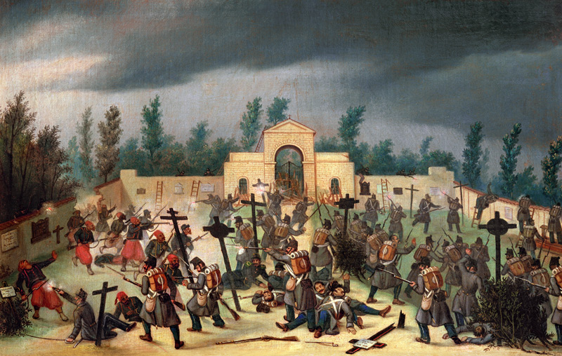 Scene from the Battle of Solferino: Fighting in the Cemetery a Antonio Spandri