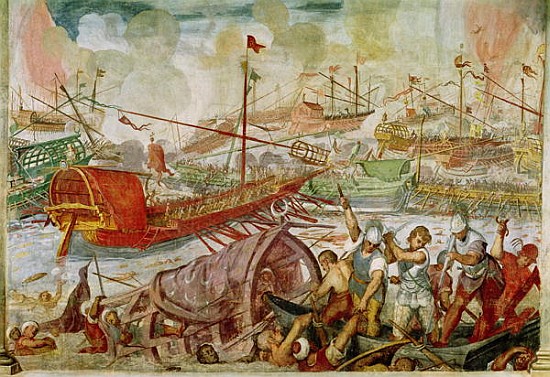 The Battle of Lepanto, October 1571 a Antonio Vassilacchi