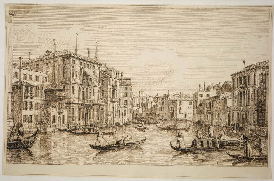 Ansicht des Canal Grande mit dem Palazzo Falier, dem Palazzo Guistinian-Lolin und dem Palazzo Contar a Antonio Visentini