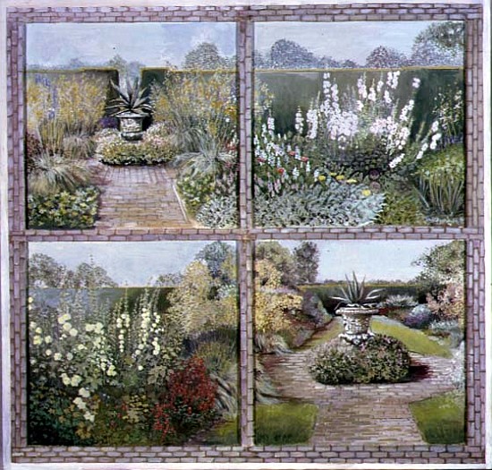 Urn Garden (Glyndebourne) 1998 (tempera on panel)  a Ariel  Luke