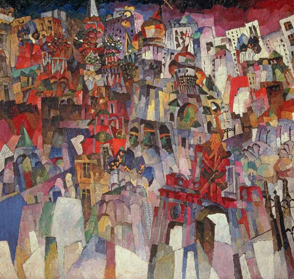 Moscow, 1913 (oil on canvas) a Aristarkh Vasilievic Lentulov