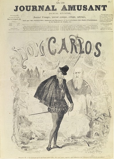 Front page of ''Le Journal Amusant'', with a caricature of Don Carlos, from the opera ''Don Carlos'' a Arjou Henri Darfou