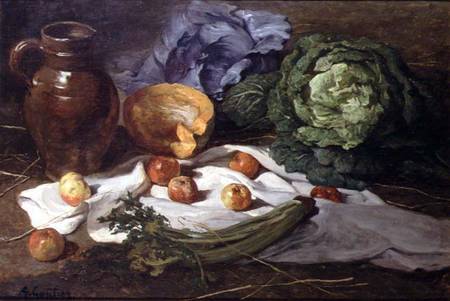 Still Life with Cabbages a Armand-Desire Gautier