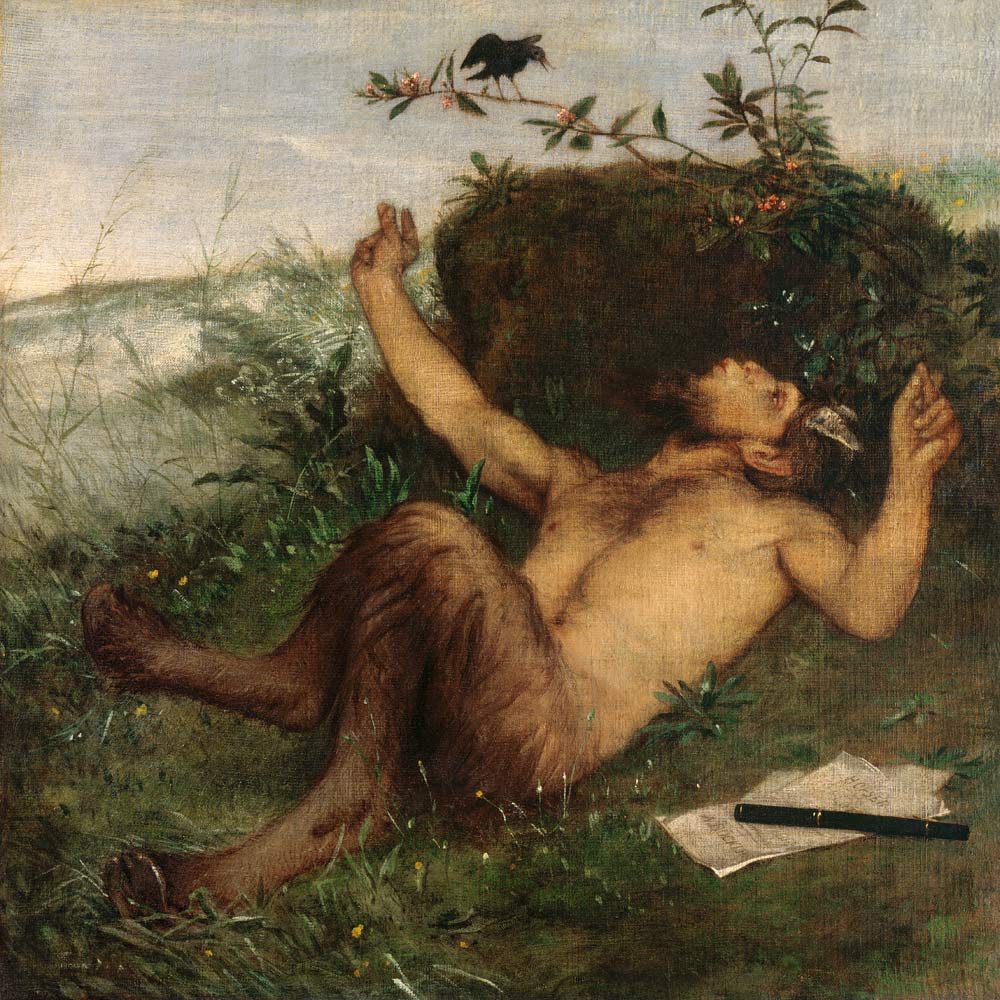 Faun, einer Amsel zupfeifend a Arnold Böcklin