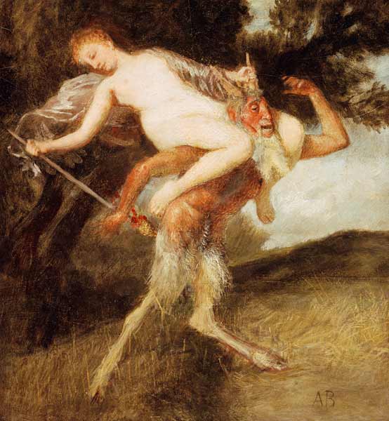 Nymph and Pan a Arnold Böcklin