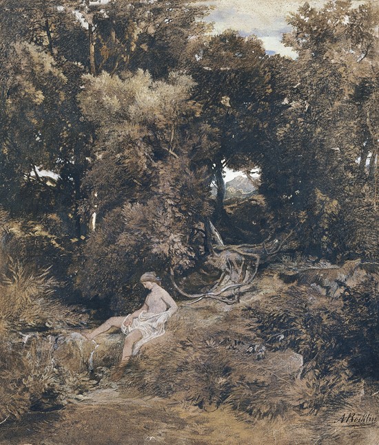 A Nymph at the Fountain (Pan, Chasing a Nymph) a Arnold Böcklin