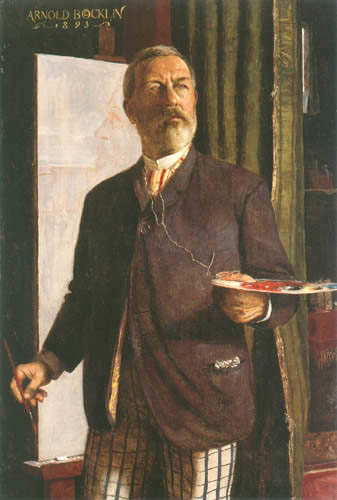 Self-portrait in the studio a Arnold Böcklin
