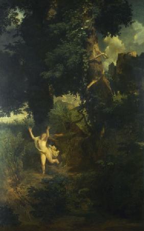 Syrinx fleeing from Pan