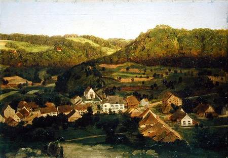 A View of the Village of Tenniken a Arnold Böcklin