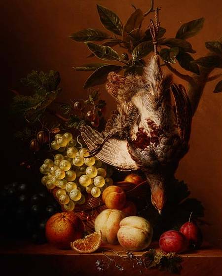 Still Life with Fruit and a Dead Partridge a Arnoldus Bloemers
