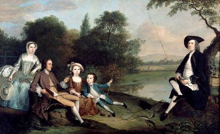Portrait of a family of Anglers a Arthur Devis