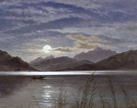 Lake Scene by Moonlight a Arthur Gilbert