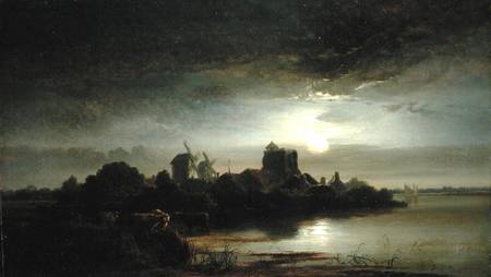 A Village by Moonlight a Arthur Gilbert