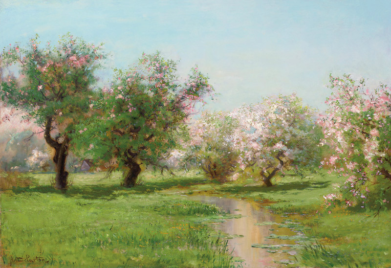 Obstbäume im Frühling. a Arthur Parton