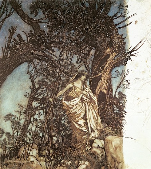 \\Never so weary, never so woeful\\\, illustration to ''A Midsummer Night''s Dream'', 1908\\"" a Arthur Rackham