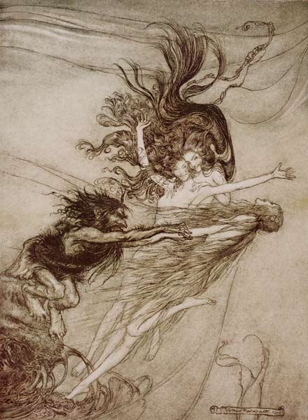 The Rhinemaidens teasing Alberich from ''The Rhinegold and The Valkyrie'' Richard Wagner a Arthur Rackham