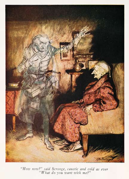 Scrooge and The Ghost of Marley, from Dickens'' ''A Christmas Carol'' a Arthur Rackham