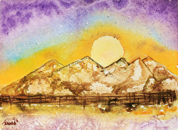 Sunset Behind Mountains by Jude Chase a ArtLifting ArtLifting
