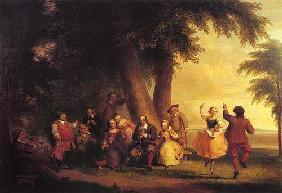 Dance of the battery in presence of Peter Stuyvesant