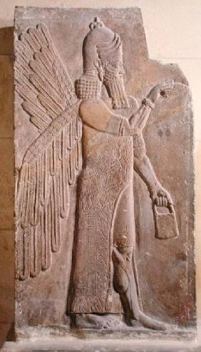 Relief depicting a Winged Genie, from the Palace of Sargon II at Khorsabad, Iraq