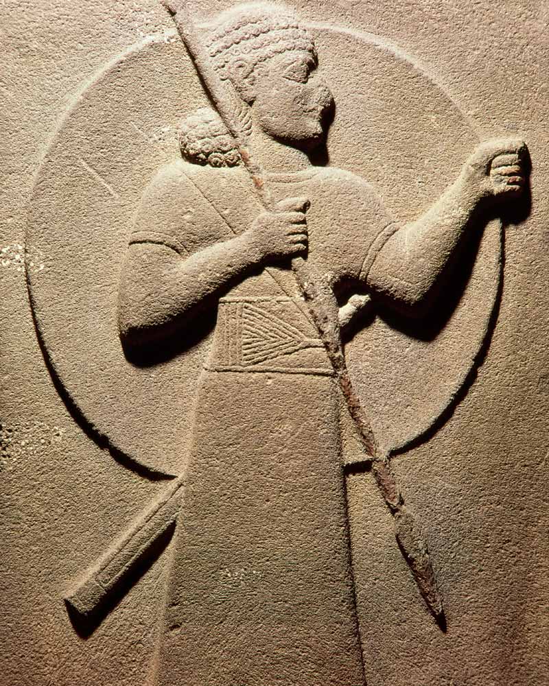 Relief depicting a Hittite warrior, from Carchemish a Assyrian School