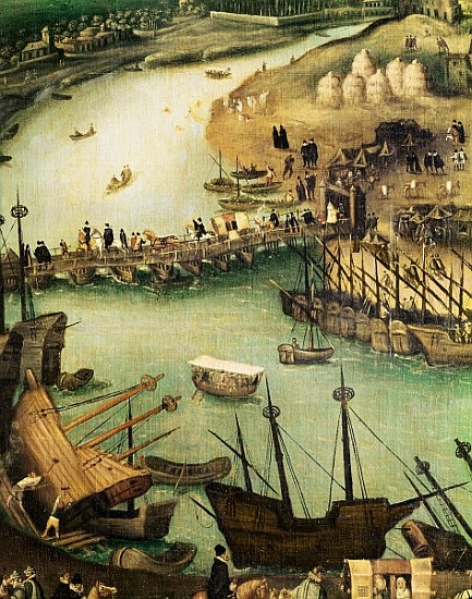 The Port of Seville, c.1590 (detail) a (attr. to) Alonso Sanchez Coello