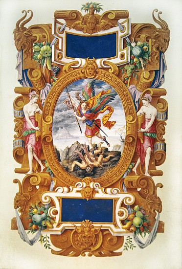 The archangel Saint Michael defeats the dragon a (attr. to) Jean the Elder Cousin