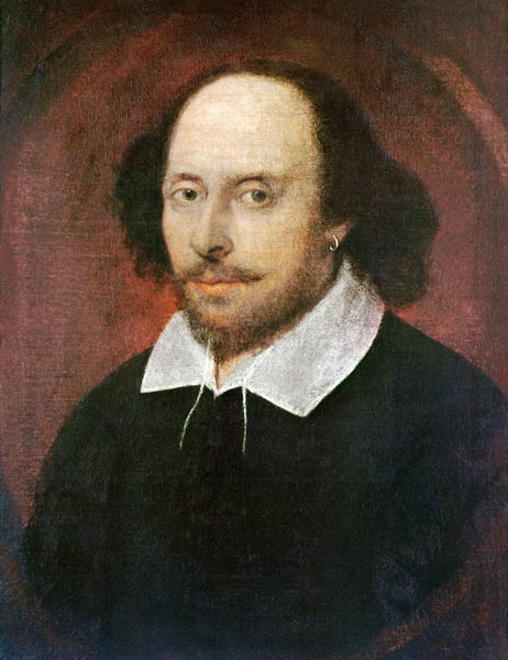 Portrait of William Shakespeare (1564-1616) c.1610 a (attr. to) John Taylor