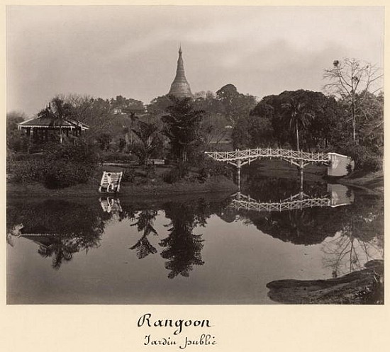 Island pavilion in the Cantanement Garden, Rangoon, Burma, late 19th century a (attr. to) Philip Adolphe Klier