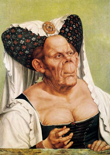 A Grotesque Old Woman, possibly Princess Margaret of Tyrol, c.1525-30 a (attr. to) Quentin Massys