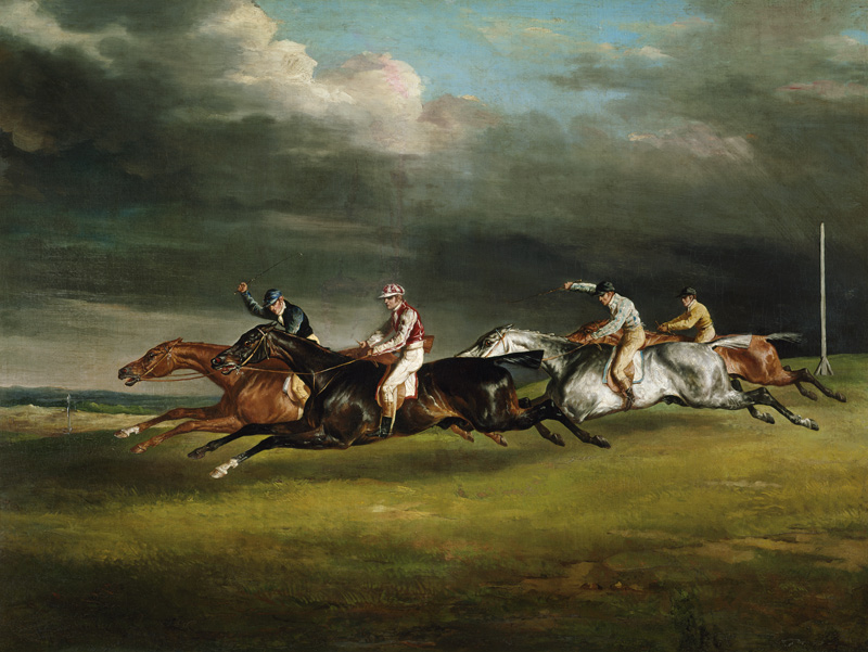Course de chevaux (Le derby de 1821 à Epsom a (attr. a) Theodore Gericault