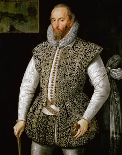Portrait of Sir Walter Raleigh a (attr. to) William Segar