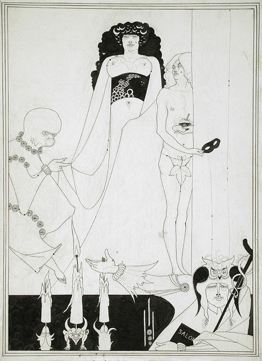 Enter Herodias. Illustration for Salome by Oscar Wilde a Aubrey Vincent Beardsley