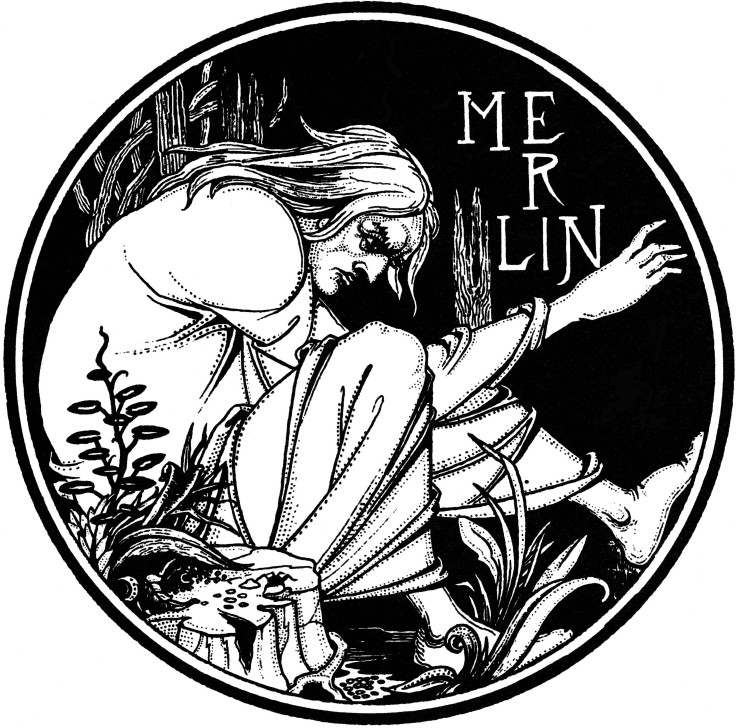 Merlin. Illustration to the book "Le Morte d'Arthur" by Sir Thomas Malory a Aubrey Vincent Beardsley