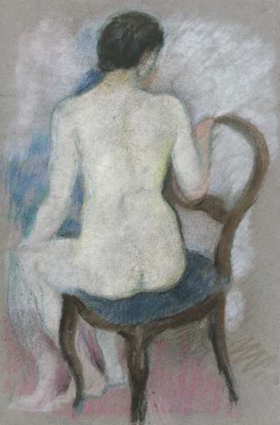 Nude on chair a August Macke