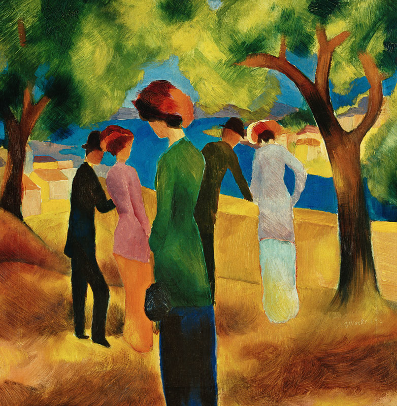 Signora in giacca verde a August Macke