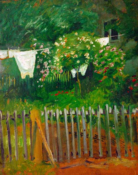 Wäsche im Garten in Kandern a August Macke