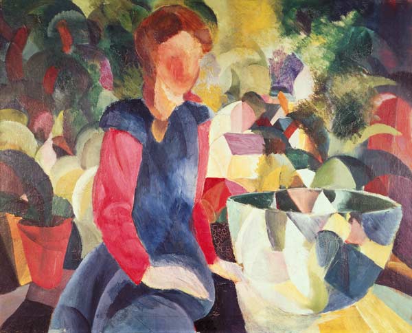 Girl with a Fish Bowl a August Macke