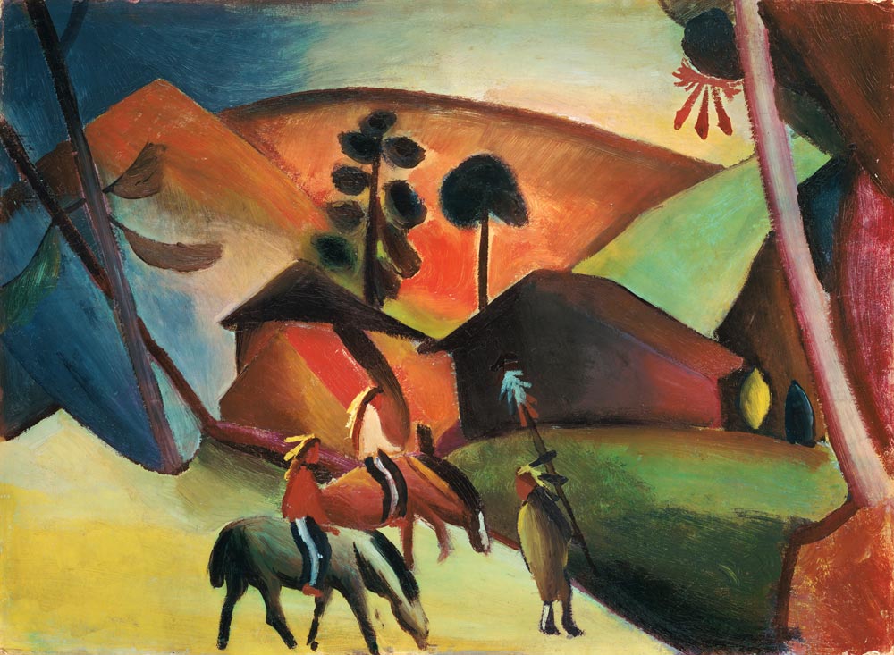 Indiani su cavalli a August Macke