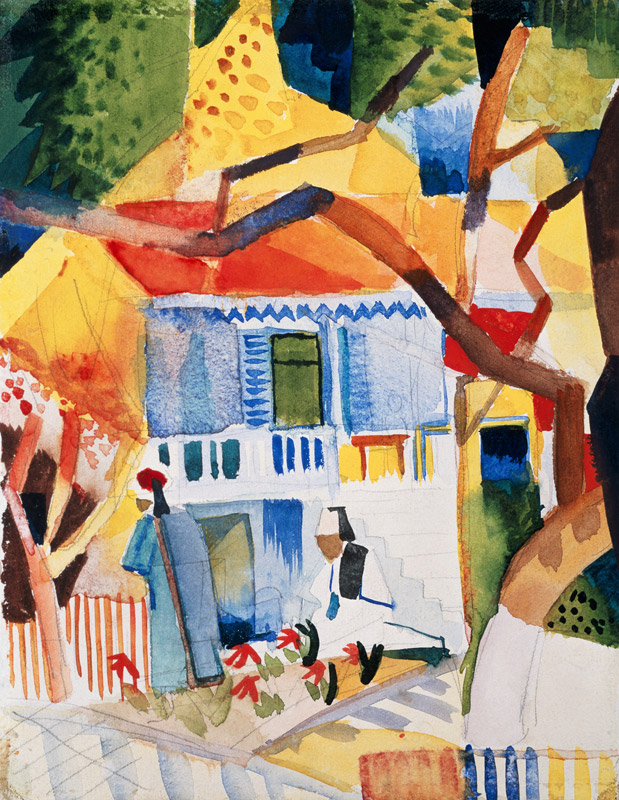 Cortile interno della casa di paese in St. Germain a August Macke