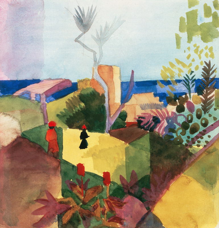 Paesaggio in riva al mare a August Macke